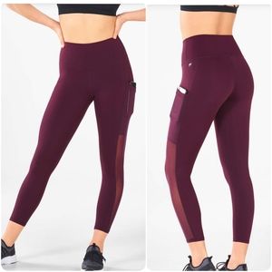 Fabletics maroon purple leggings Large